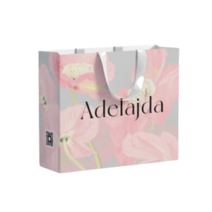 Colorful floral shopping paper bag