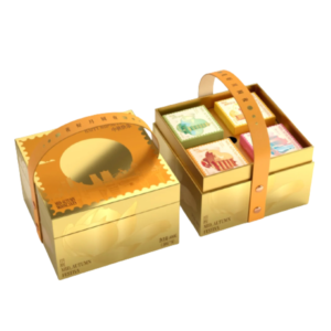 Portable golden mooncake packaging box