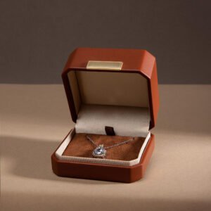 Brown leather jewelry packaging box