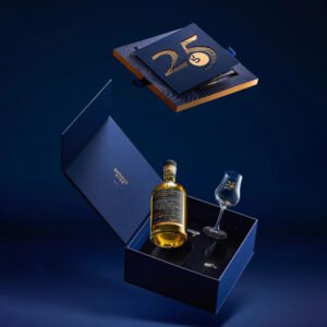 Blue anniversary whisky packaging box