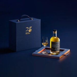 Blue anniversary whisky packaging box