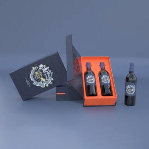 Elegant Double Bottle Wine Packaging Box