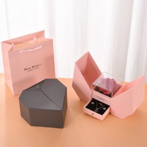 Heart shaped bionic flower jewelry packaging box