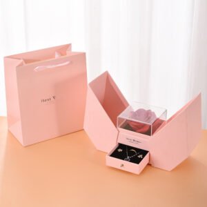 Heart shaped bionic flower jewelry packaging box