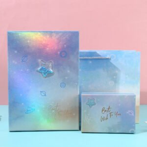 Blue and purple star theme packaging box